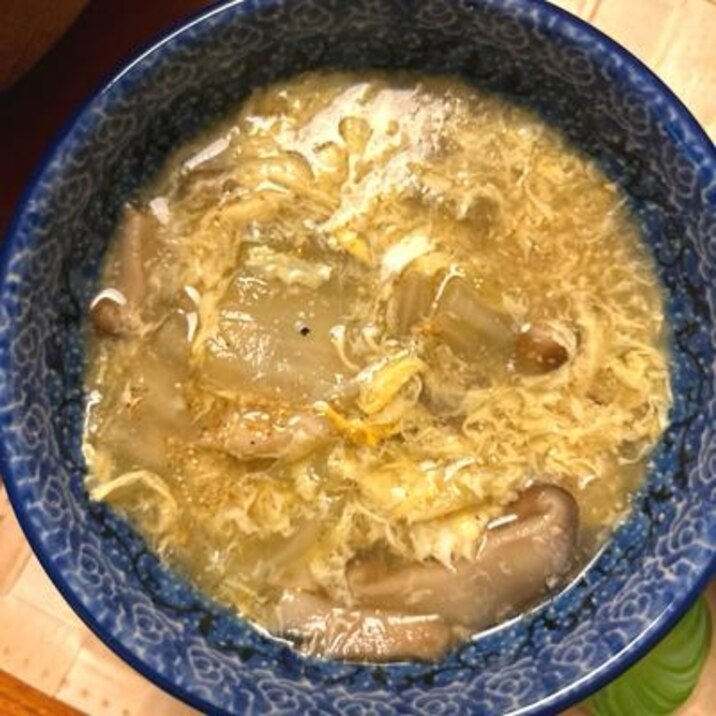 白菜と卵のトロトロ中華スープ